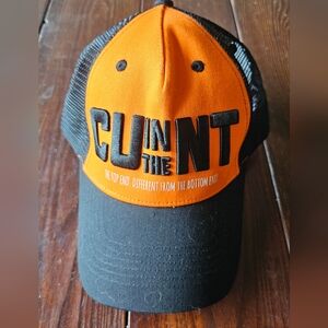 Orange and Black Graphic Cap